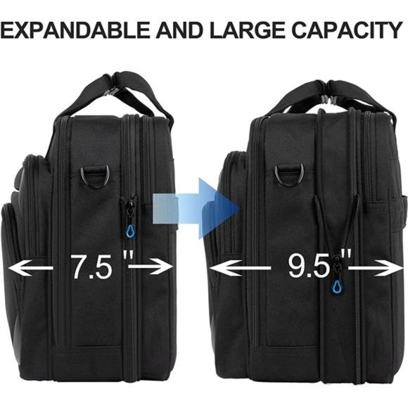 KROSER Laptop Bag 17.3 Inch Premium Laptop Briefcase, Expandable Laptop Bag - Picture 3 of 7